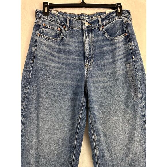 NWT American Eagle Super High Rise Jeans 12 Long Wide Leg Baggy - Picture 3 of 9